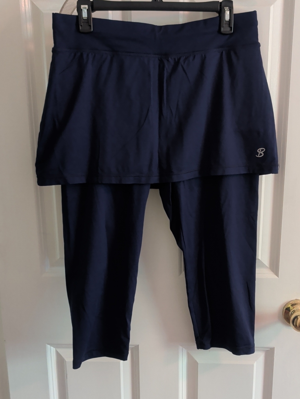 Women's Navy Athletic Skort-Leg Capris with Logo